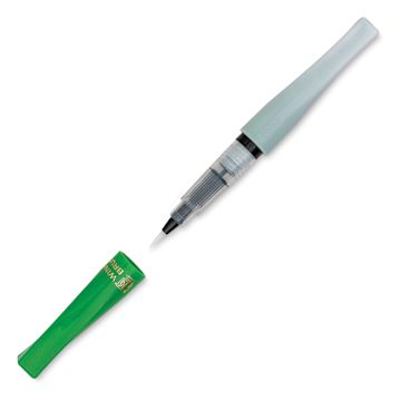 Open in modal - Zig Wink of Stella Brush II Pen - Green (with cap off)
