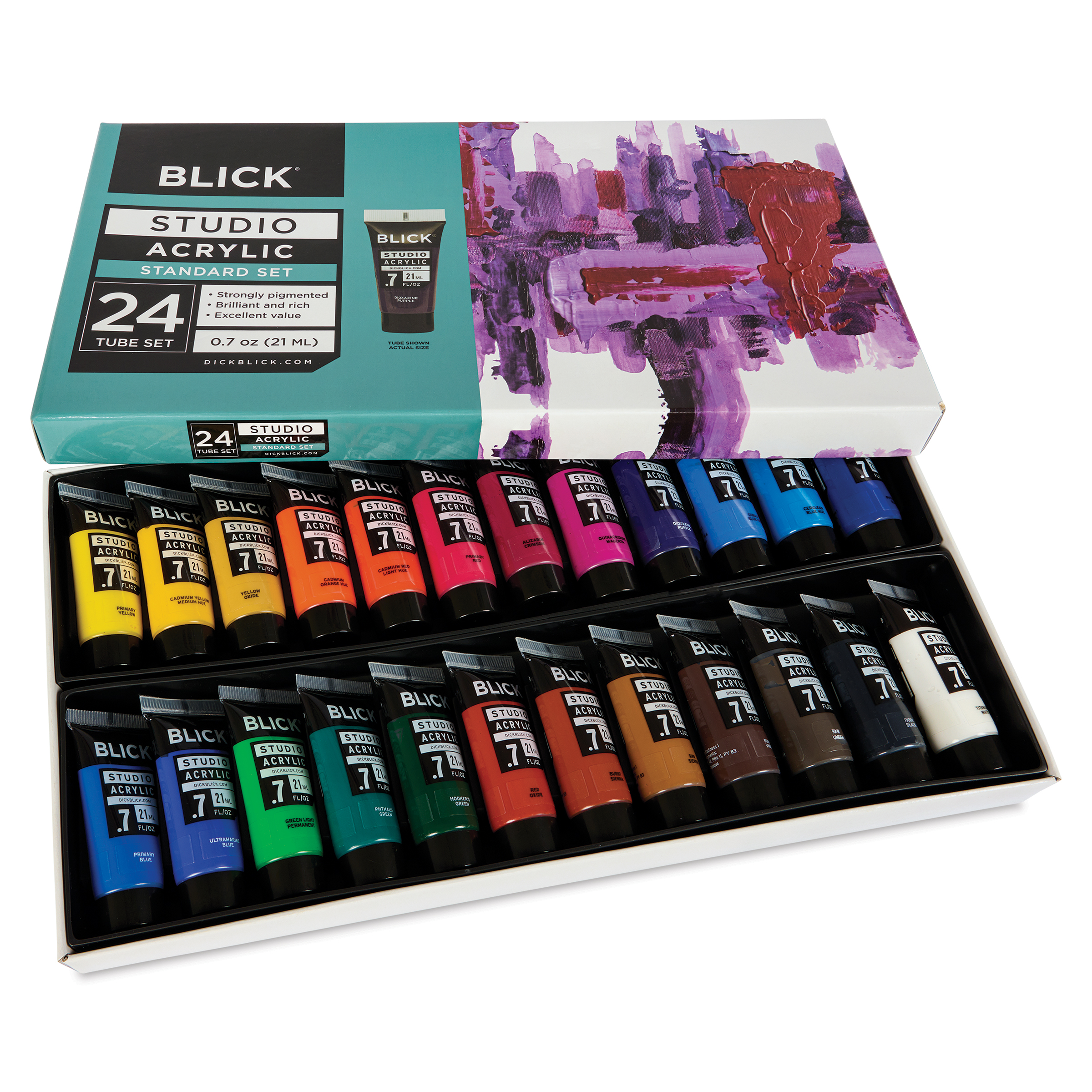 Morfo. Acrílic paint Blick Studio Acrylics - Set of 24 colors, 21 ml tubes| Utrecht Art