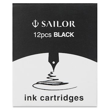 Open in modal - Sailor Ink Cartridges - Black, Pkg of 12, front of package
