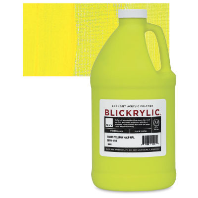Blickrylic Student Acrylics - Fluorescent Yellow, Half Gallon