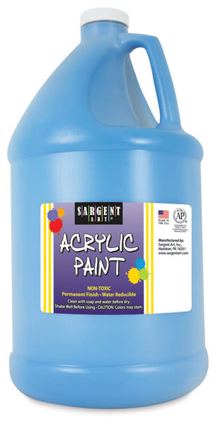 Sargent Art Acrylic Paint - 1/2 Gallon jug of Turquoise shown