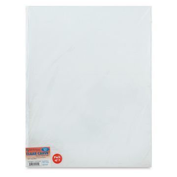 Open in modal - Richeson Clear Carve Etching Plates - Front view of Package of three 12" x 16" plates