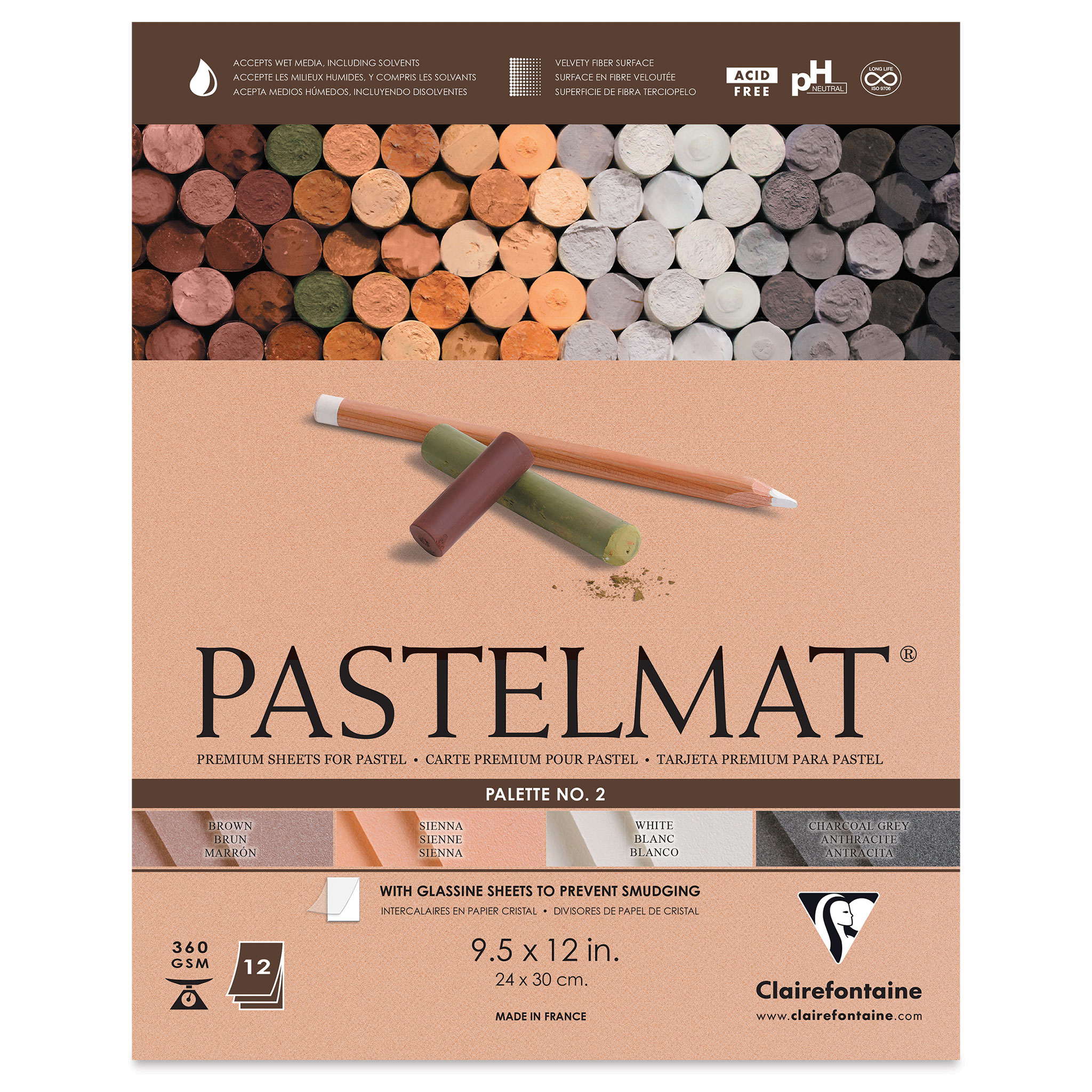 Clairefontaine Pastelmat Card Packs Assorted Colours 24x32cm