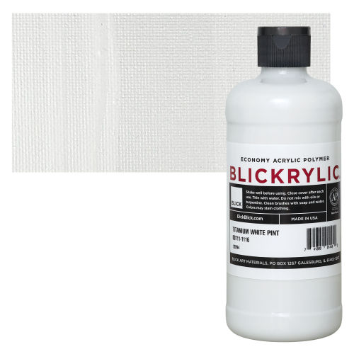 Blickrylic Student Acrylics - Titanium White, Half Gallon