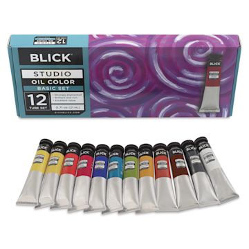 Open in modal - Blick Studio Oil Colors - Set of 12,  Basics, 21 ml, tubes with packaging