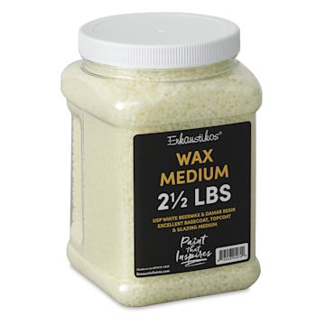 Open in modal - Enkaustikos Wax Medium - Angled view of jar of Wax Medium