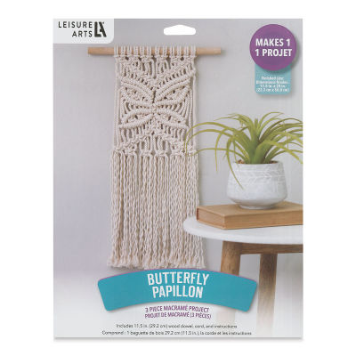 Leisure Arts Macramé Butterfly Kit (Front of packaging)
