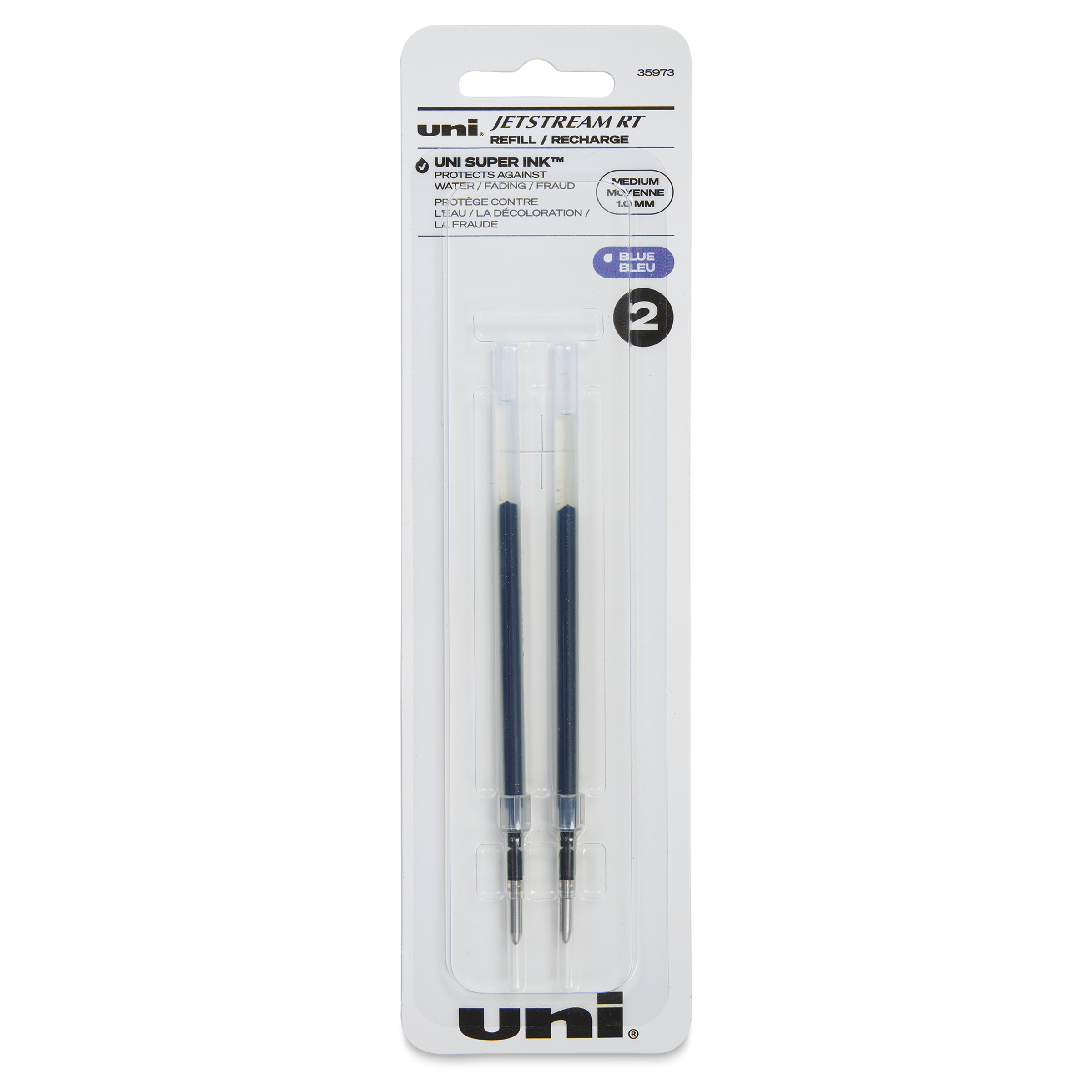 Uni-Ball Jetstream RT Ballpoint Refills Blue, mm, Pkg of