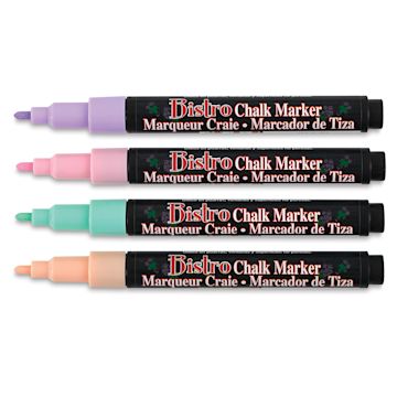 Open in modal - Bistro Chalk Marker Set - Set of 4 3 mm Pastel Markers shown horizontally with caps off