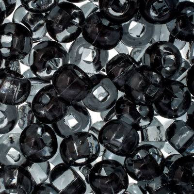 John Bead Czech Seed Beads - Closeup of Gray Transparent Beads