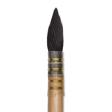 Open in modal - Isabey Original Siberian Blue Squirrel Brush - Quill Mop, Short Handle, Size 5 close up
