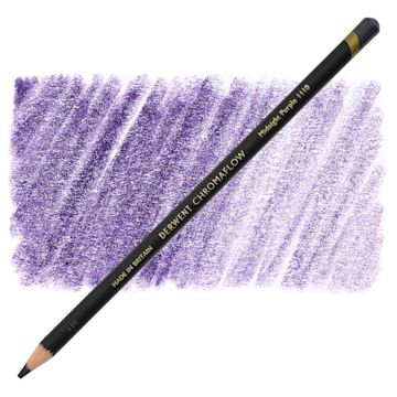 Open in modal - Derwent Chromaflow Colored Pencil - Midnight Purple, swatch and block