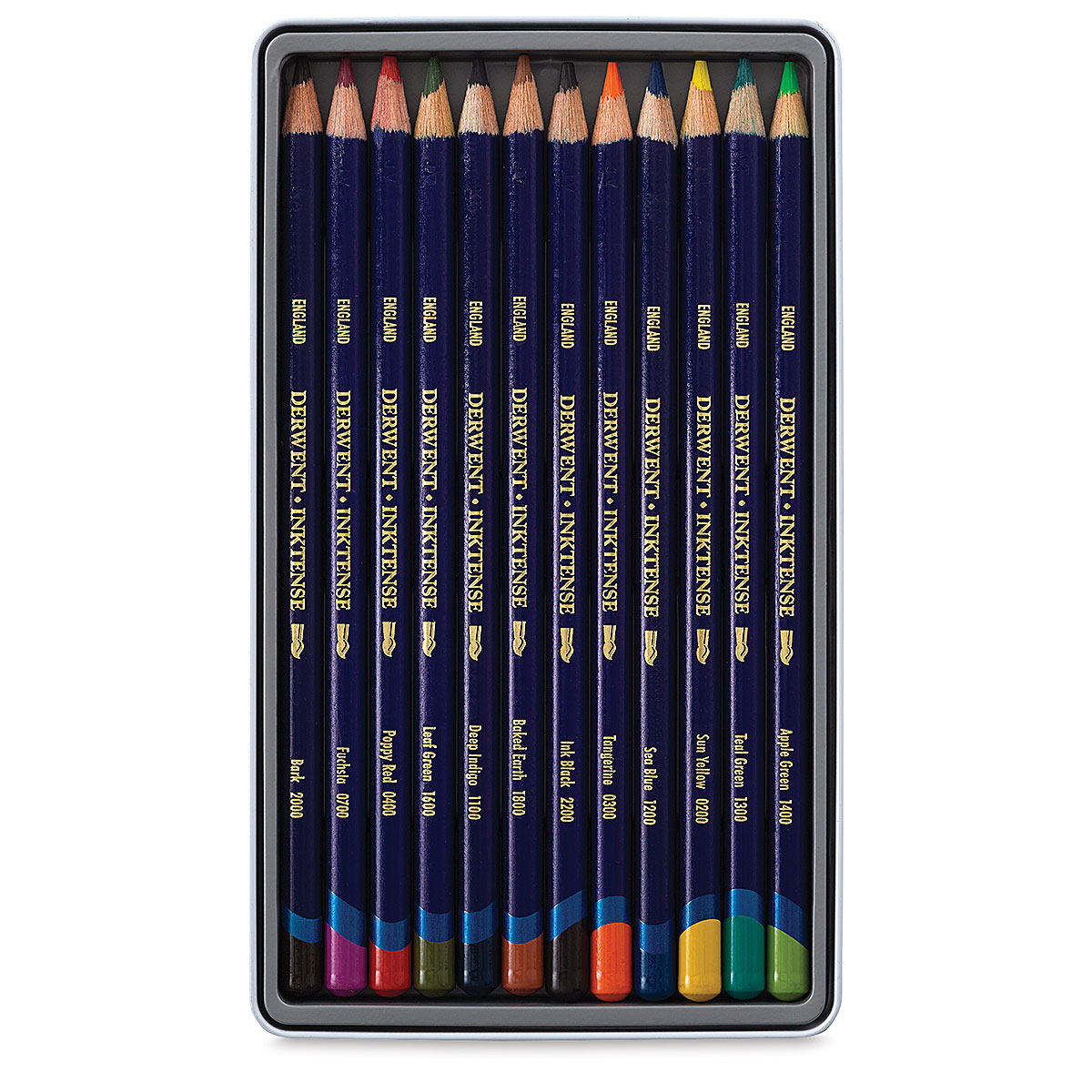 Derwent Inktense Pencils, 4mm Core, Metal Tin - 12 Count for sale online