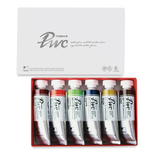 PWC Extra Fine Professional Watercolor - B, Set of 6, Assorted Colors,15 ml, Tubes