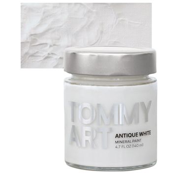 Open in modal - Tommy Art Mineral Paint - Antique White, 140 ml jar and swatch