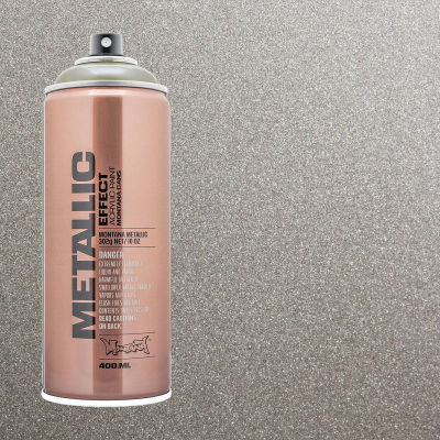 Montana Metallic Effect Spray Paint - Titanium, Spray Can with Swatch
