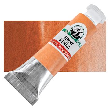 Open in modal - Old Holland Classic Artist Watercolor - Burnt Sienna, 6 ml tube and swatch
