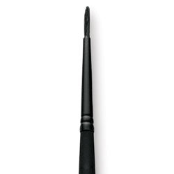 Grumbacher Black Diamond Black Hog Bristle Brush - Round, Long Handle, Size 0