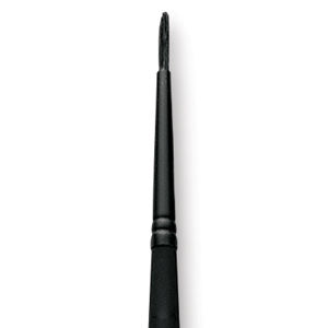 Grumbacher Black Diamond Black Hog Bristle Brush - Round, Long Handle, Size 0
