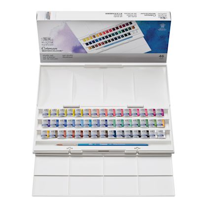 Winsor & Newton Cotman Watercolor - Studio Set, Set of 45, Assorted ...