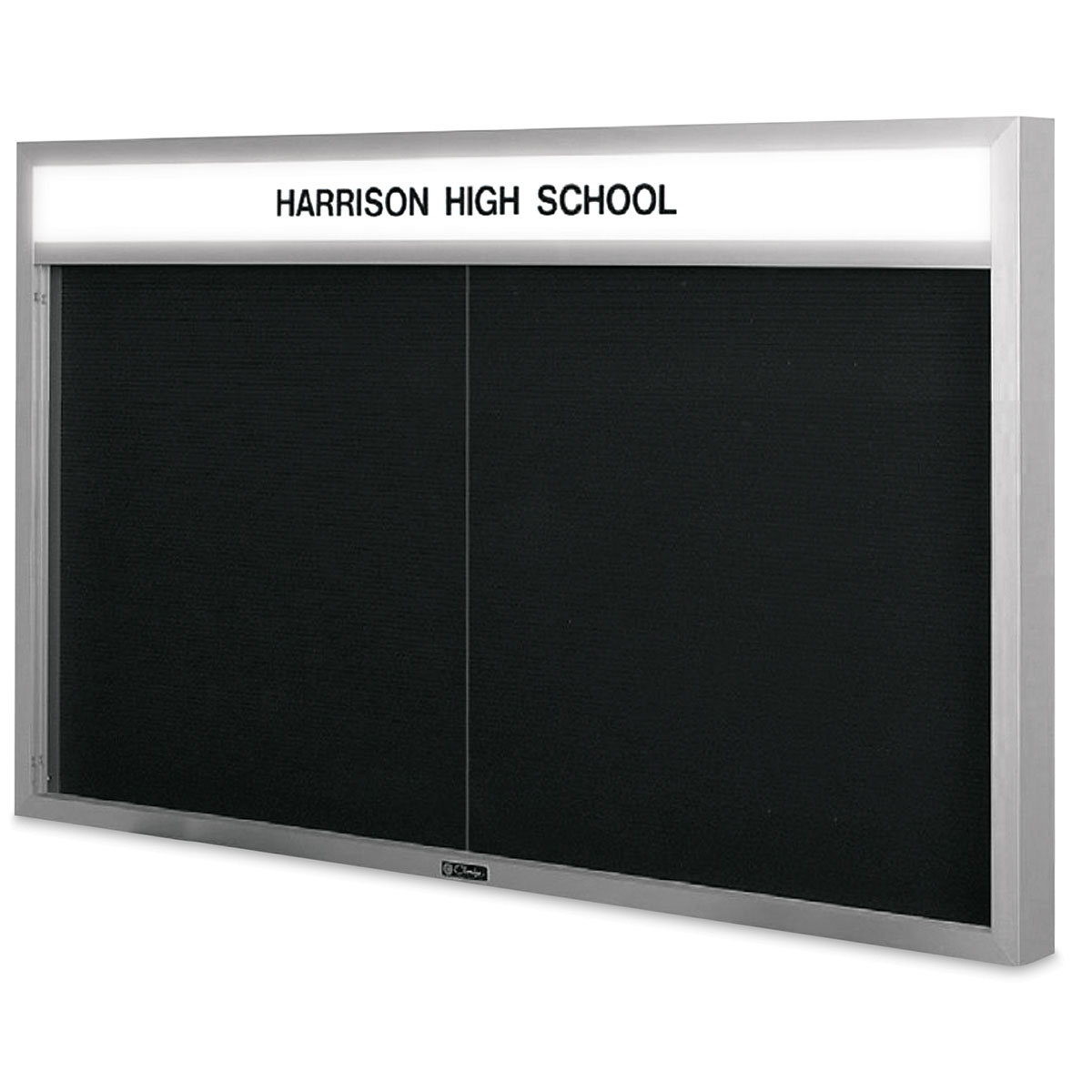 Claridge Cork Bulletin Board Sliding Doors 36" x 60", Black