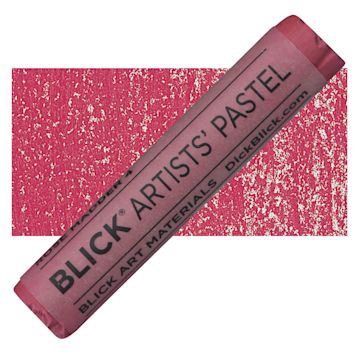 Open in modal - Blick Artists' Soft Pastel - Rose Madder 4 pastel and swatch