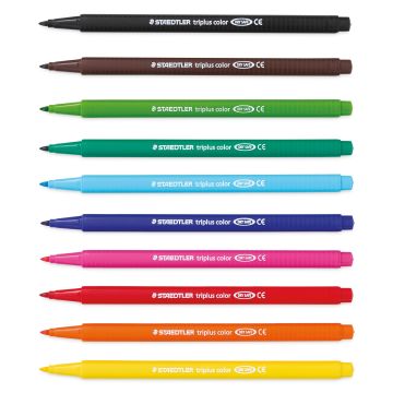 Staedtler Triplus Broadliner Felt Tip Pens - Assorted Colors, Set of 10 (set contents)