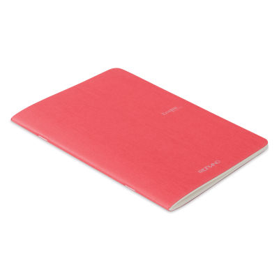 Fabriano EcoQua Staplebound Notebook - Red, 8.3" x 5.8", Blank (side view)