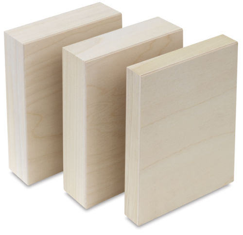 American Easel Flat Wood Panel Pack - 5 x 7, Flat Panel with Two 2  Cradle, Pkg of 3