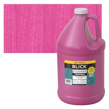 Open in modal - Blick Student Tempera Paint - Primary Magenta, 128 oz bottle and swatch