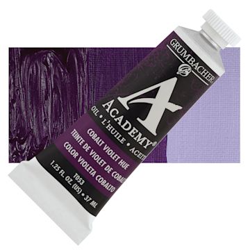 Open in modal - Grumbacher Academy Oil Color - Cobalt Violet Hue, 37 ml tube and swatch