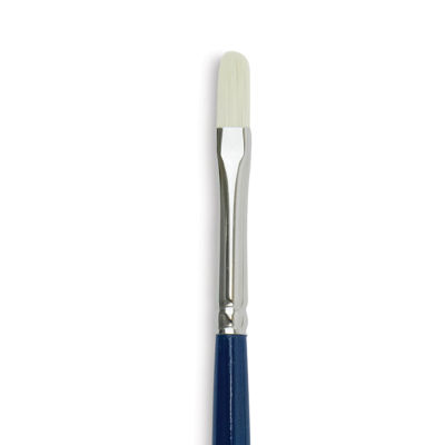 Silver Brush Bristlon Stiff White Synthetic Brush - Filbert, Size 2, Short Handle (close-up)