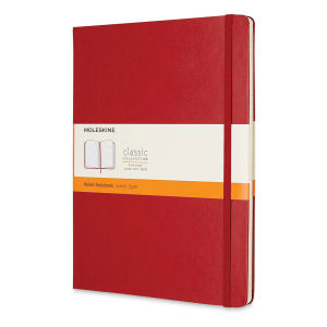 Moleskine Classic Hardcover Notebook - Scarlet Red, Ruled, 9-3/4" x 7-1/2"