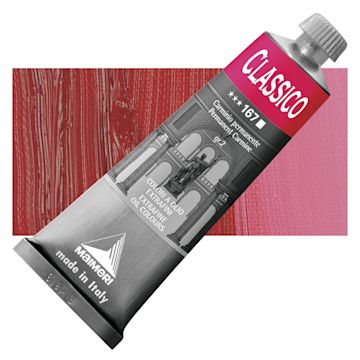 Open in modal - Maimeri Classico Oil Color - Permanent Carmine, 60 ml tube and swatch