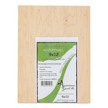 Open in modal - American Easel Maple Panel - 9" x 12", 1/2" Profile, Keyhole front with label