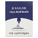 Sailor Ink Cartridges - Blue Black, Pkg of 12