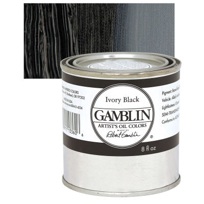 Gamblin Artist's Oil Color - Ivory Black, 8 oz Can