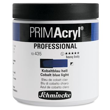 Open in modal - Schmincke Primacryl Professional Acrylic Paint - Cobalt Blue Light, 237 ml Jar