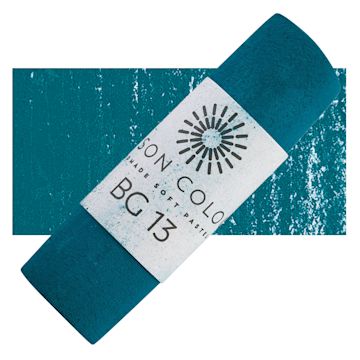 Open in modal - Unison Handmade Pastel - Blue Green 13 pastel and swatch