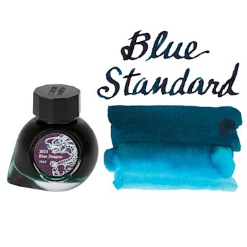 Open in modal - Colorverse Blue Dragon Fountain Pen Ink - Blue Standard, swatch and jar