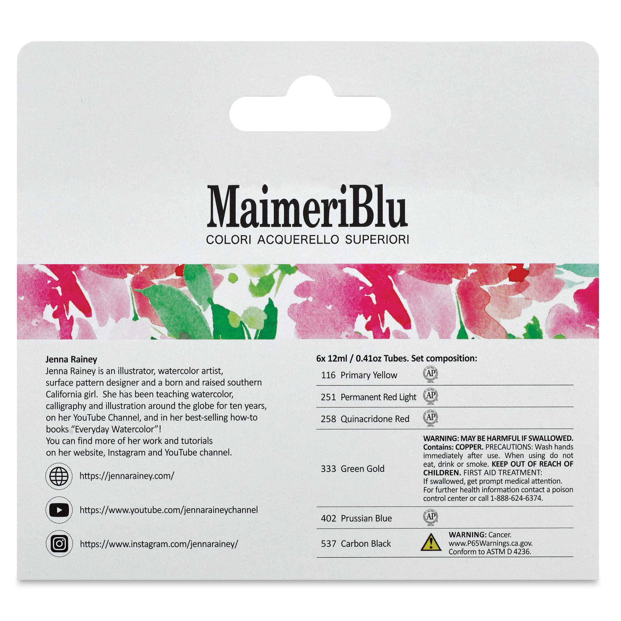 Maimeri-Blu Watercolor Jeannie Dickson Set of 6 Colors, 12ml Tubes