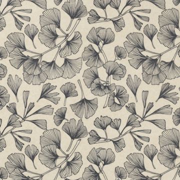 Open in modal - Elan Transfers Underglaze Transfer Sheet - Ginkgo Leaves, Black - close-up