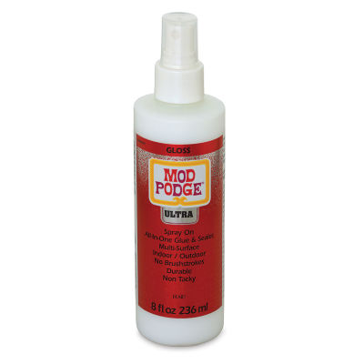 Mod Podge Ultra Spray Glue - Front of 8 oz bottle of Gloss spray shown
