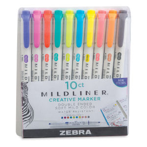 Zebra Mildliner Creative Markers - Refresh and Friend Colors, Set of 10