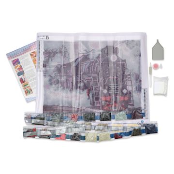 Open in modal - Leisure Arts Diamond Painting Kit - Train, contents