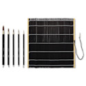 Yasutomo Fusion Synthetic Brushes - Round, Short Handle, Set of 5 with Wrap