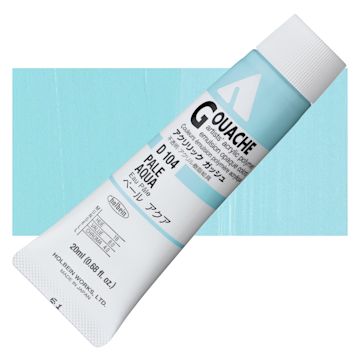 Open in modal - Holbein Acrylic Gouache - Pale Aqua, 20 ml tube and swatch