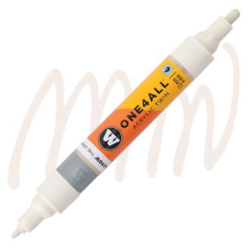 Open in modal - Molotow One4All Acrylic Twin Marker - Nature White marker and swatch