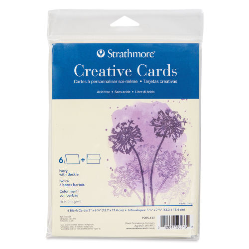 Strathmore Cards & Envelopes 5x7 10/Pkg-Fluorescent White/Deckle