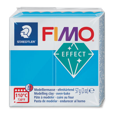 Fimo Translucent Effect Polymer Clay - 2 oz, Translucent Blue